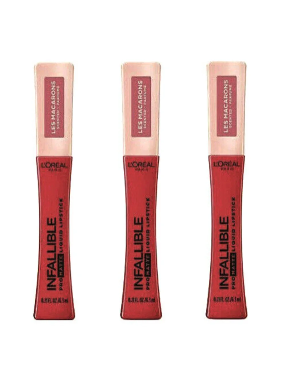 3-Pack NEW L'Oreal Infallible Pro-Matte Lip Gloss 826 Mademoiselle Mango SEALED